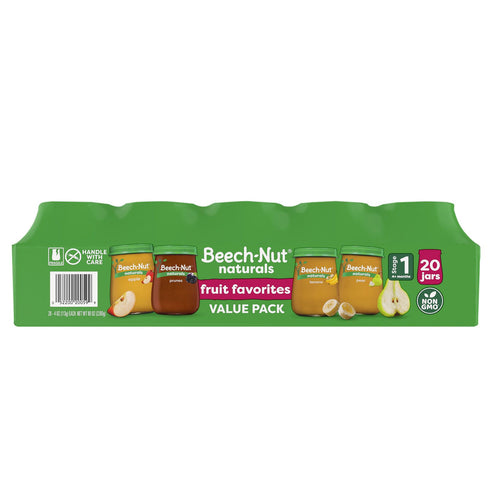 Beech-Nut Naturals Fruit Purees Stage 1 Baby Food Variety Pack, 20 pk./4 oz.